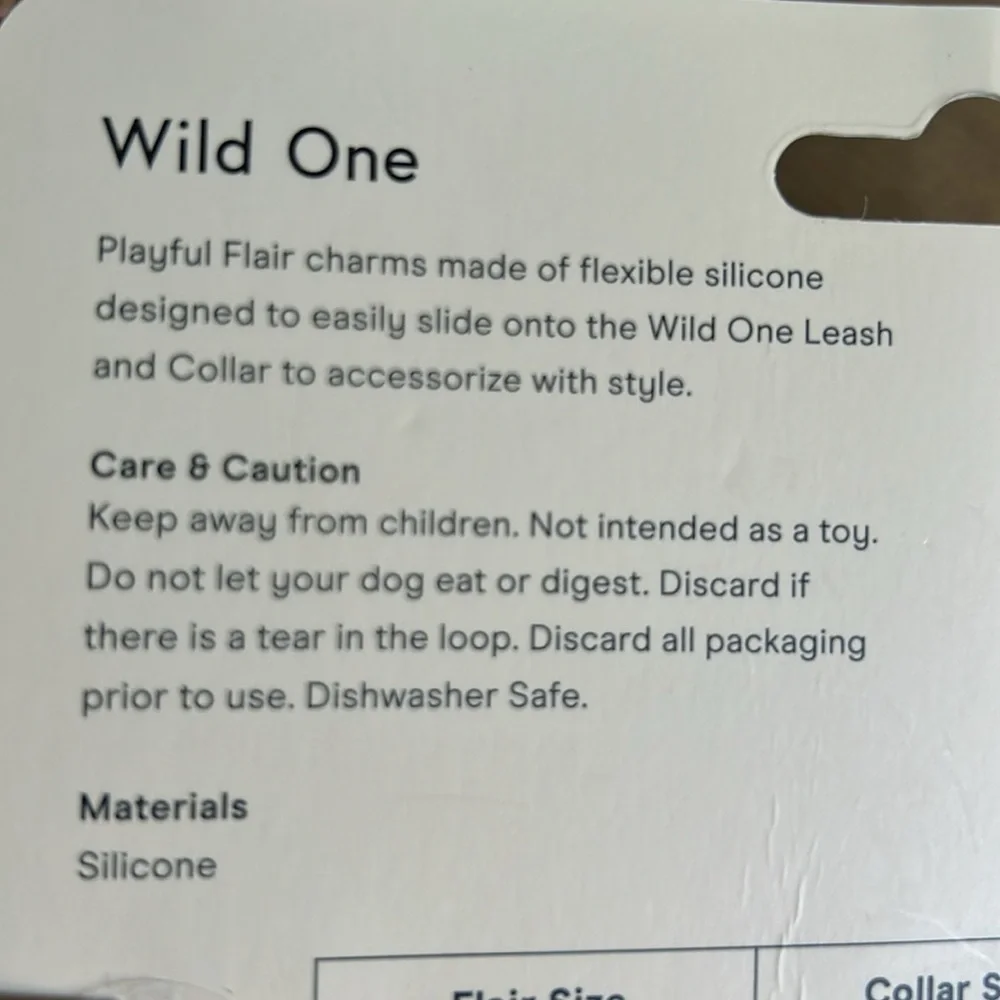 Wild One Leash & Collar Flair charms XS/S Mini
